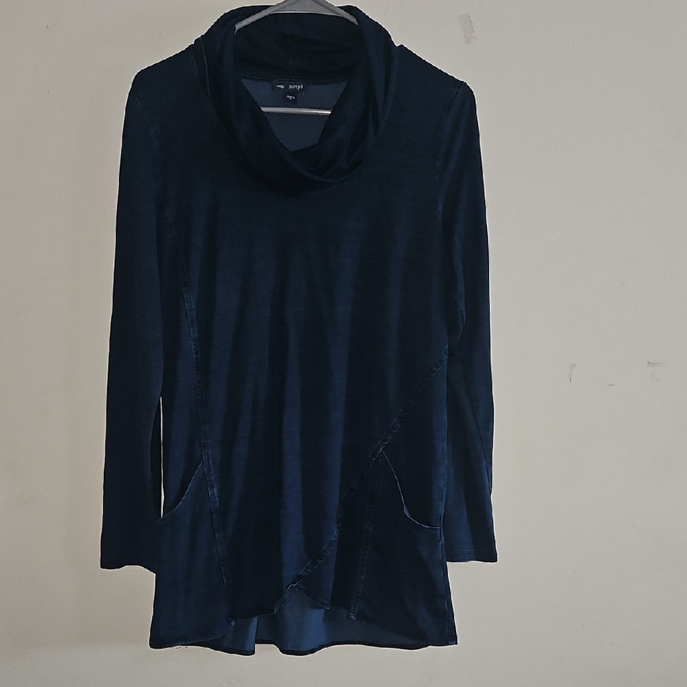Pure Jill J.Jill Cowl Tunic Style Indigo Top - Size Small